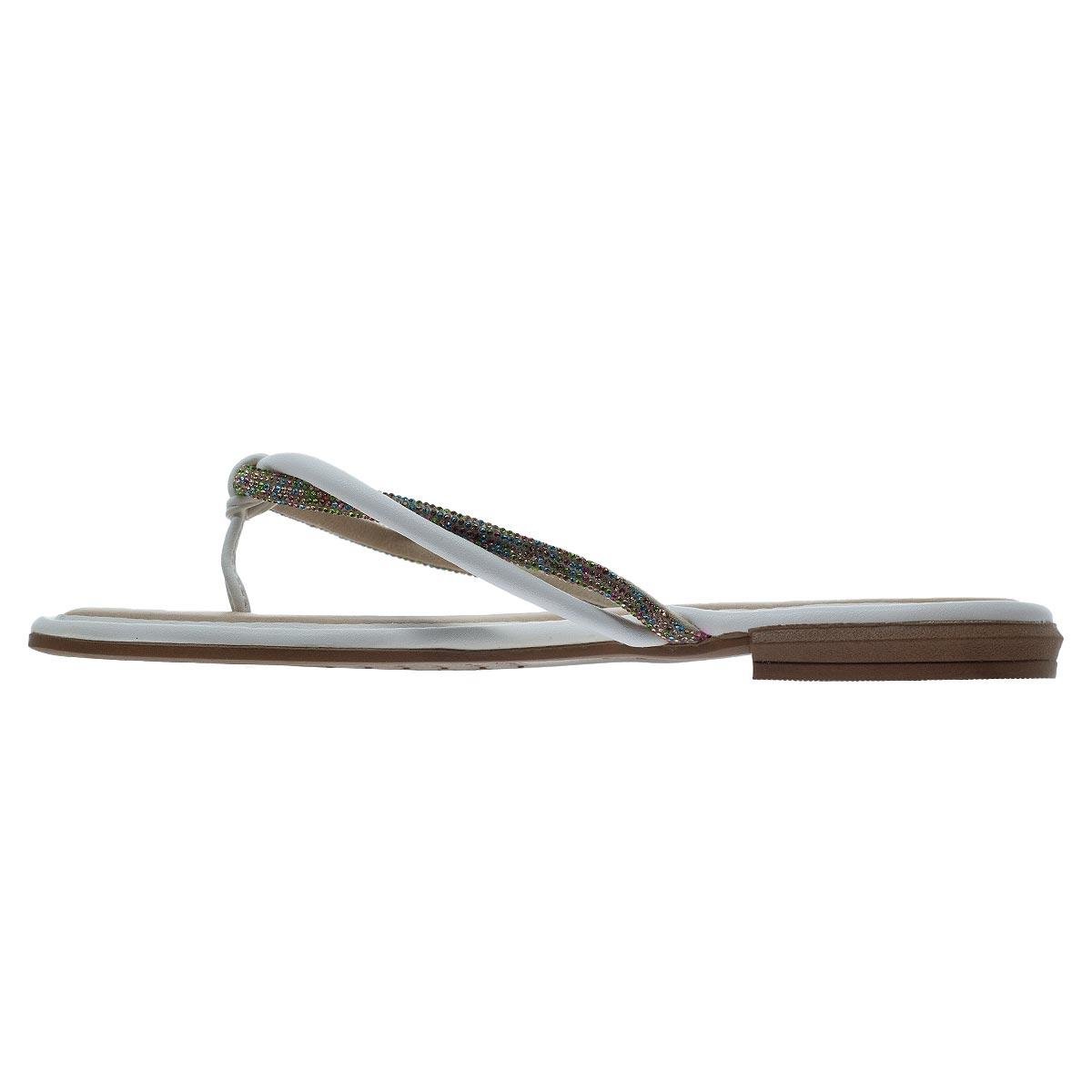Sandália Rasteira Feminina Mississipi Q8364 Branco Branco 2