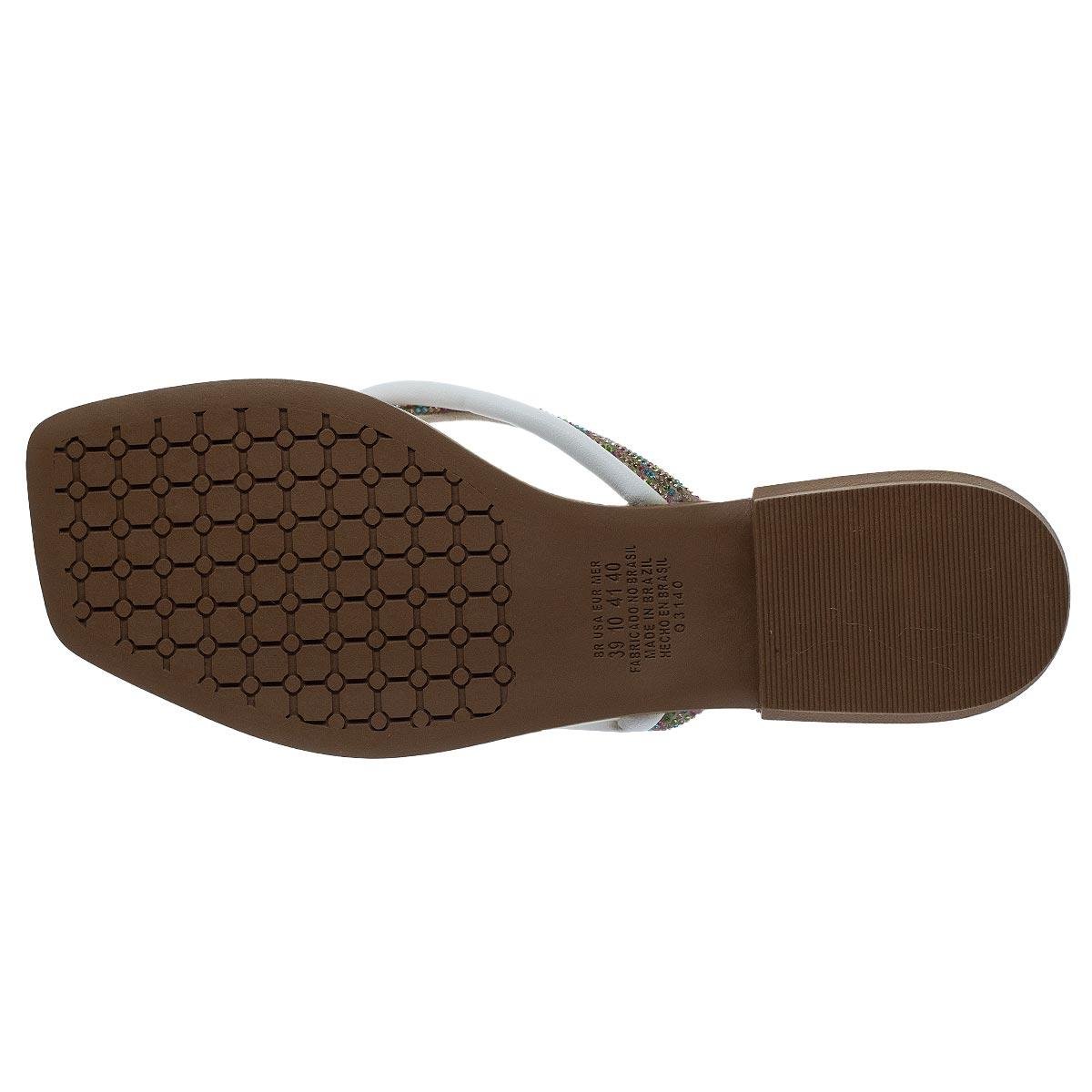 Sandália Rasteira Feminina Mississipi Q8364 Branco Branco 4