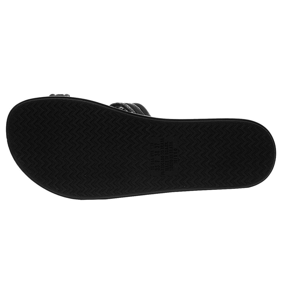 Sandália Rasteira Feminina Mississipi MB761 Preto Preto 4