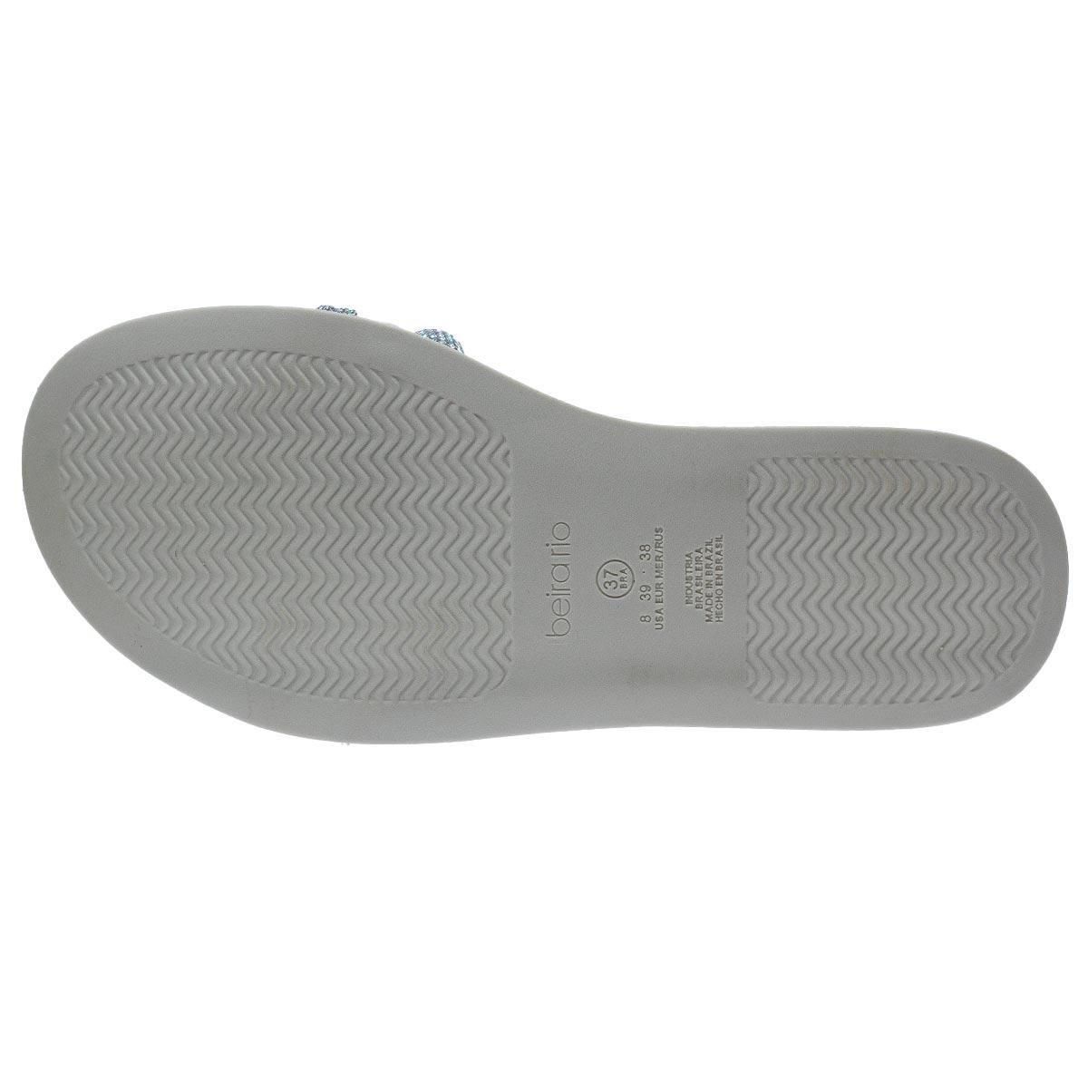 Tamanco Rasteiro Papete Feminino Beira Rio 8528.103 Branco Prata 4