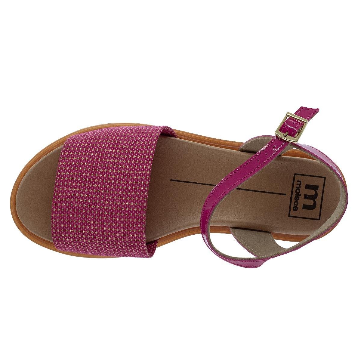 Sandália Rasteira Feminino Moleca 5450.100 Rosa Rosa 3