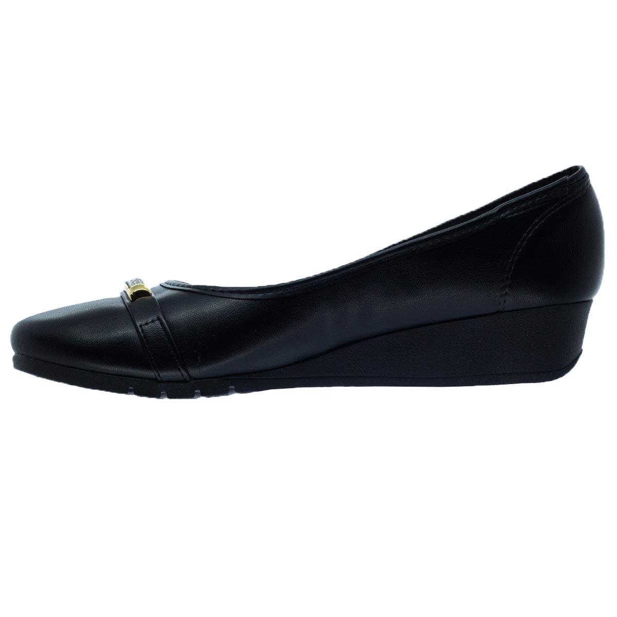 Sapato Anabela Feminino Moleca 5156.888 Preto Preto 2