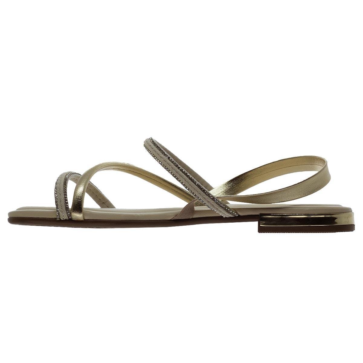 Sandália Rasteira Feminina Beira Rio 8236.969 Dourado Dourado 2