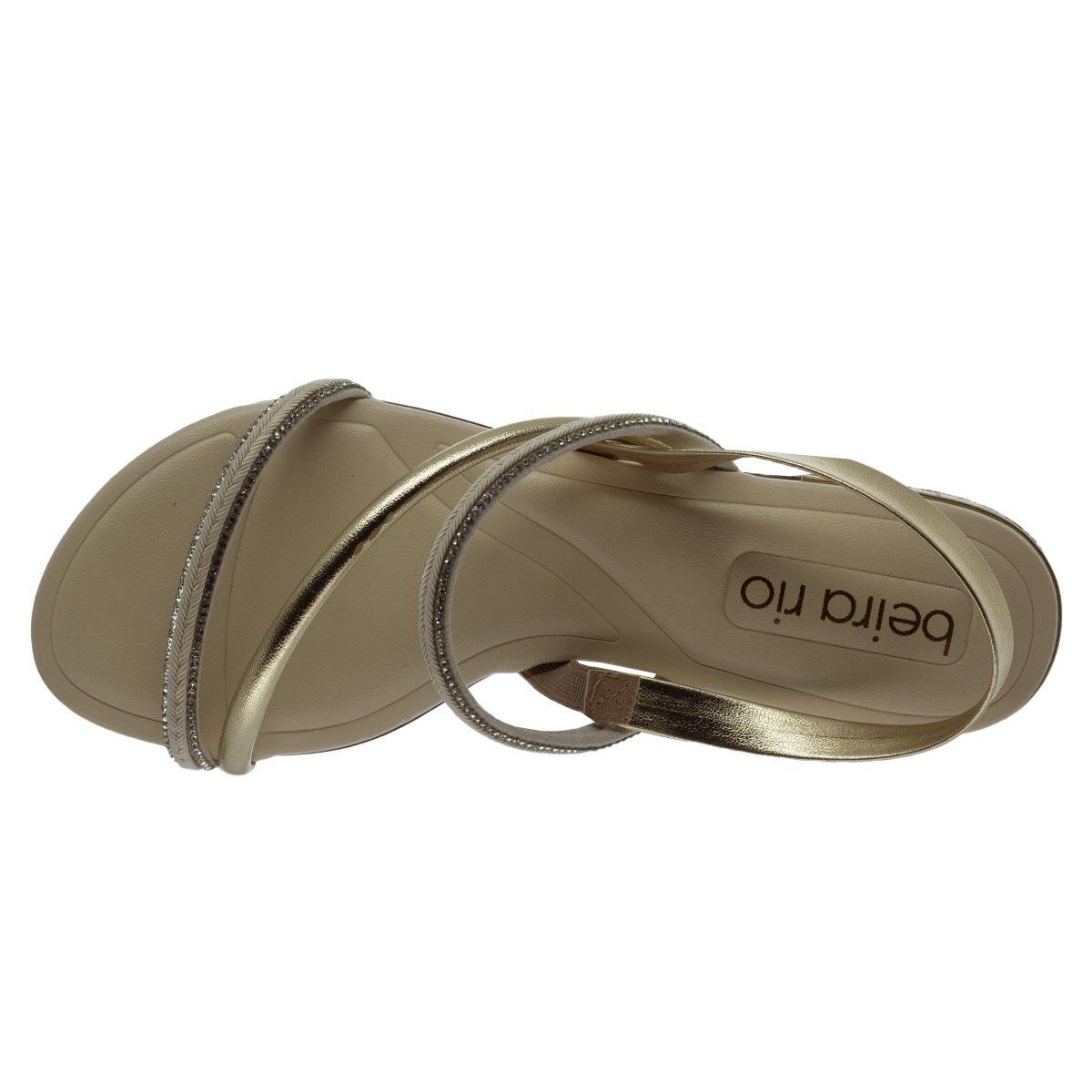 Sandália Rasteira Feminina Beira Rio 8236.969 Dourado Dourado 3