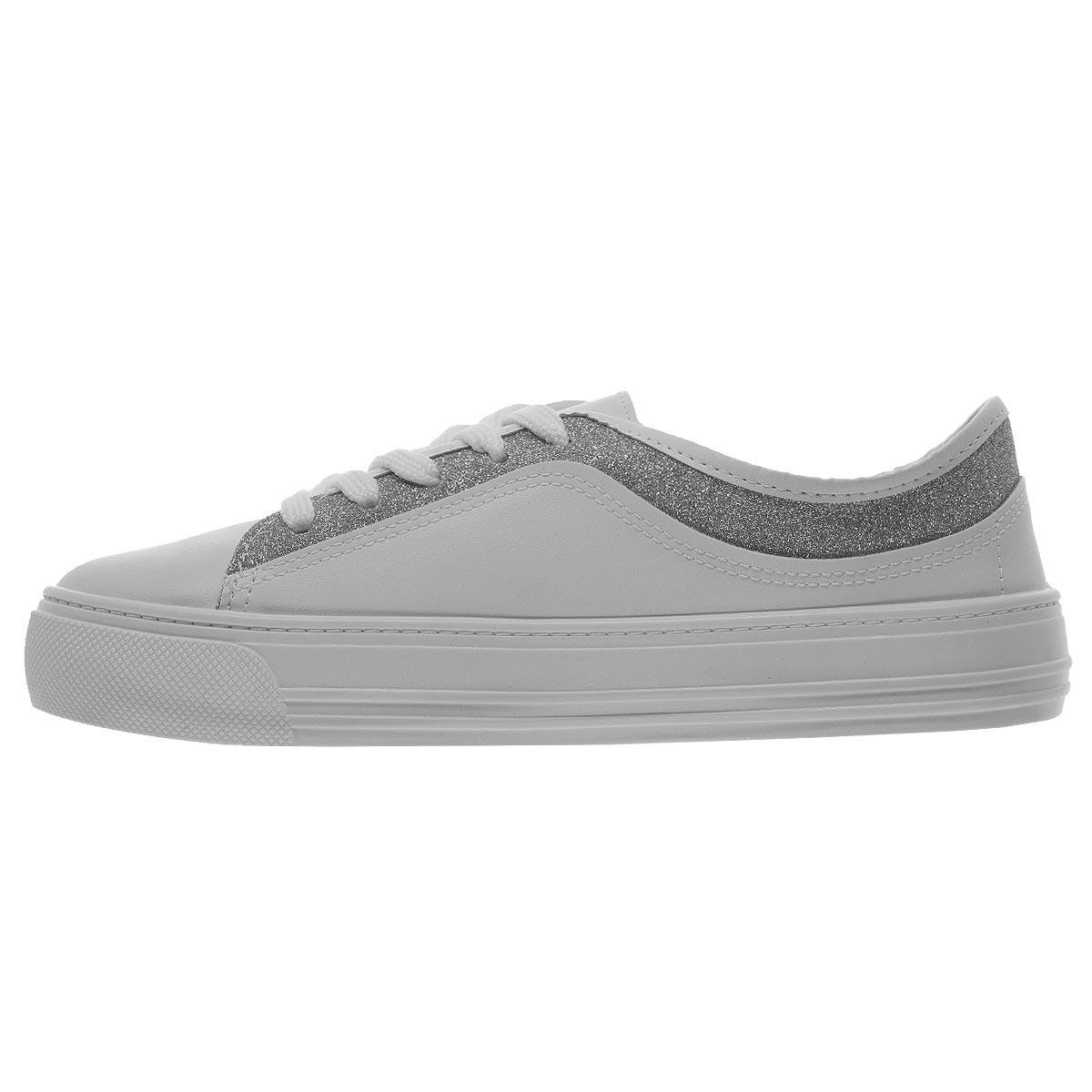 Tênis Casual Feminino Beira Rio 4220.424 Branco Branco/Prata 2