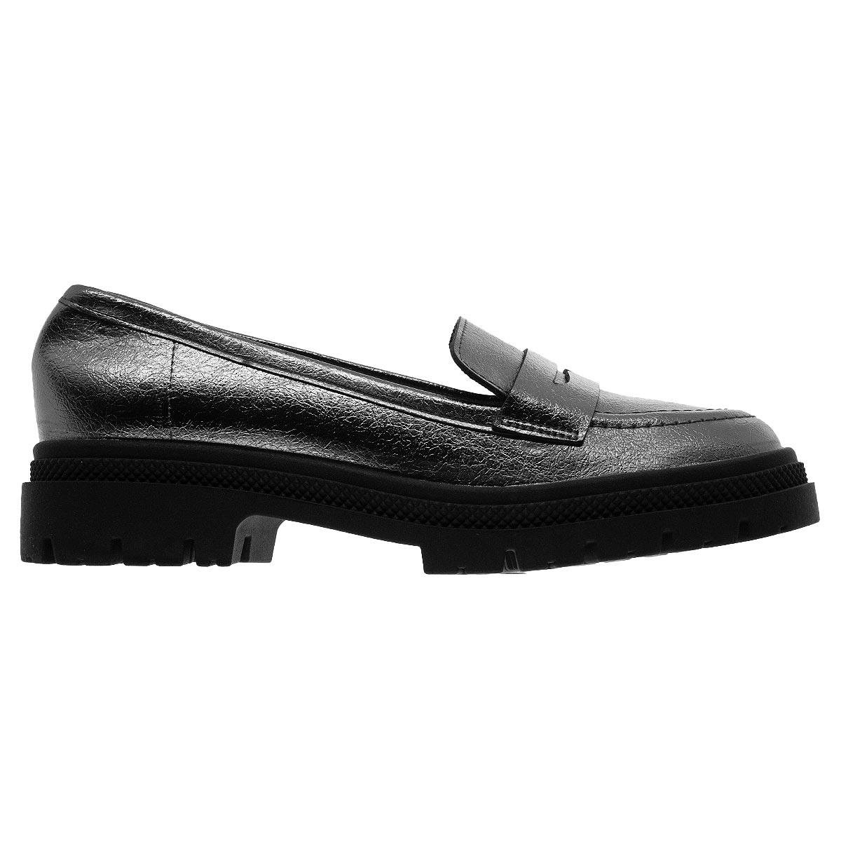 Sapato Mocassim Feminino Loafer Moleca 5775.105 Prata