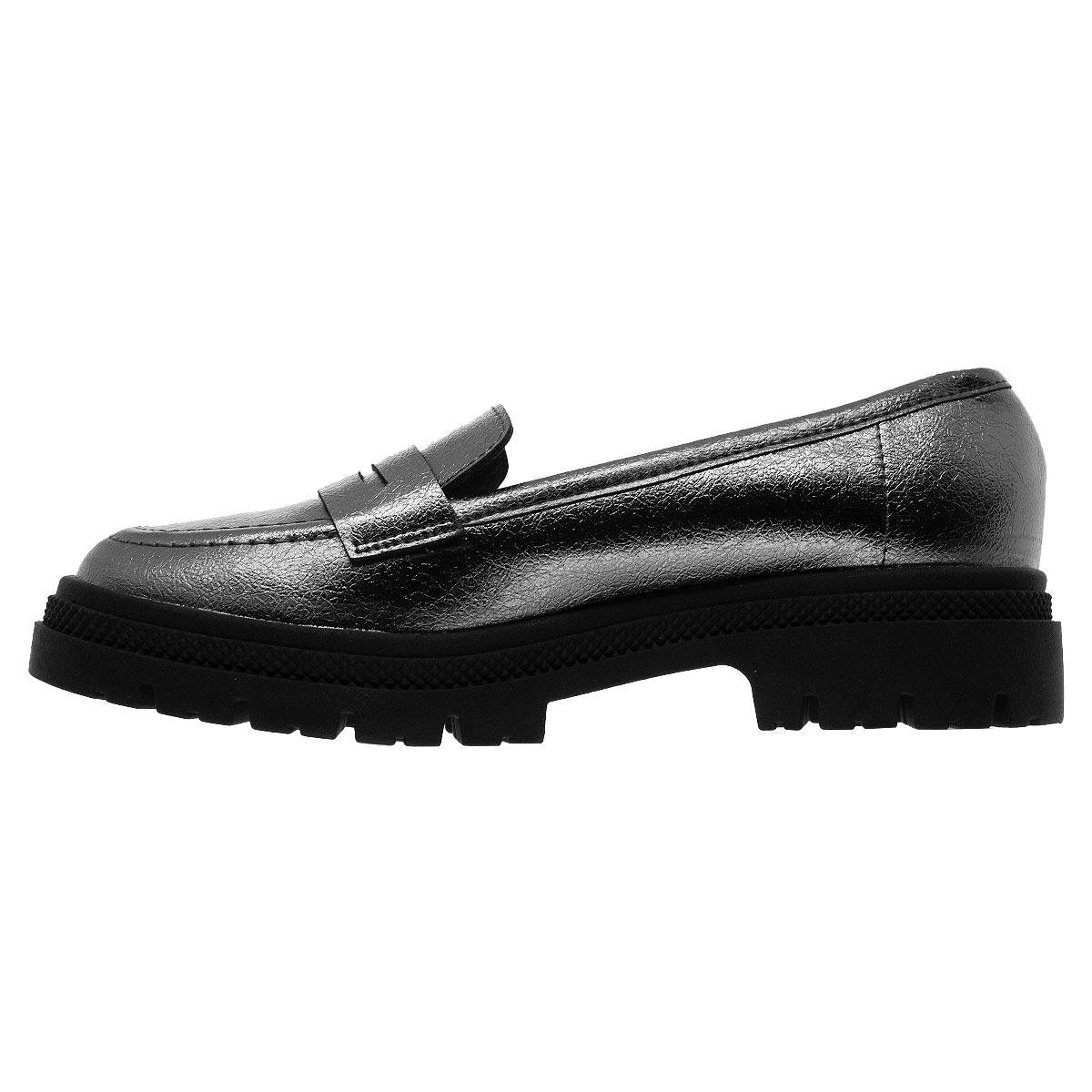 Sapato Mocassim Feminino Loafer Moleca 5775.105 Prata Grafite 2