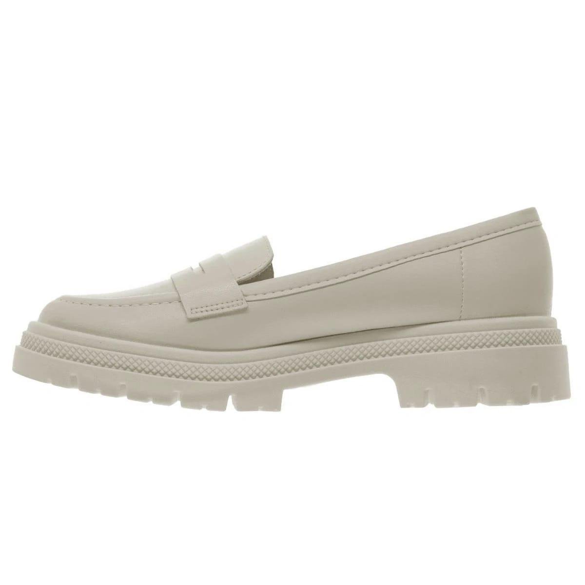 Sapato Mocassim Feminino Loafer Moleca 5775.105 Offwhite Off White 2