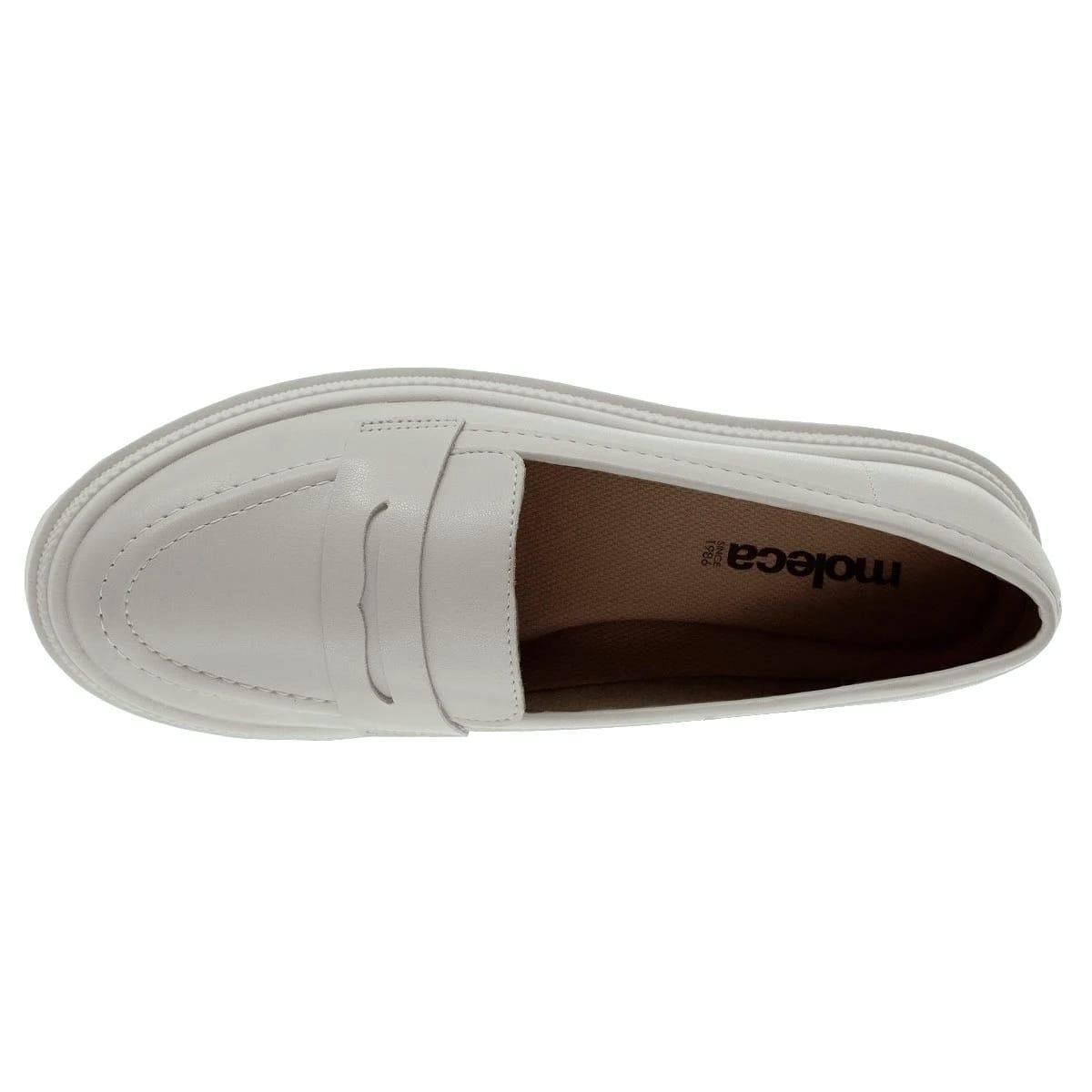 Sapato Mocassim Feminino Loafer Moleca 5775.105 Offwhite Off White 3