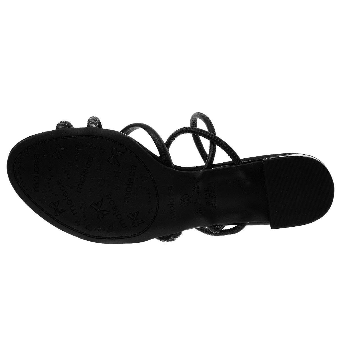 Sandália Salto Baixo Feminina Moleca 5259.871 Preto Preto 4