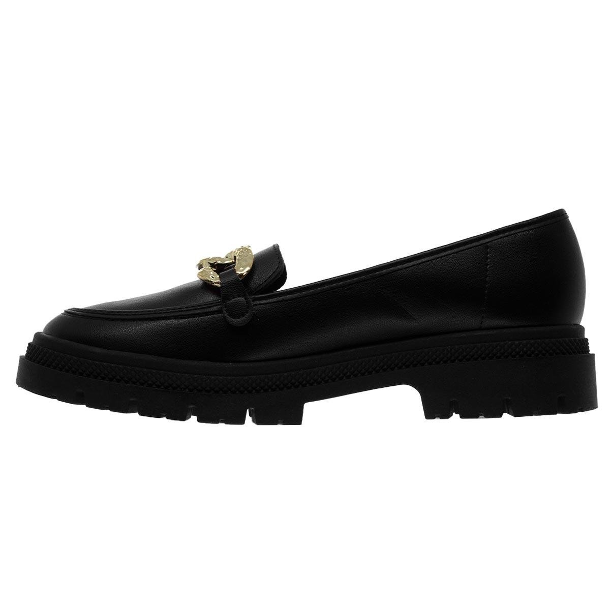 Sapato Mocassim Feminina Moleca 5775.101 Preto Preto 2