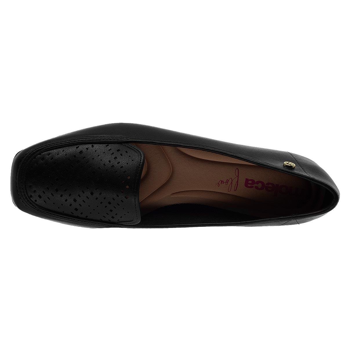 Sapato Mocassim Feminina Moleca 5737.208 Preto Preto 3