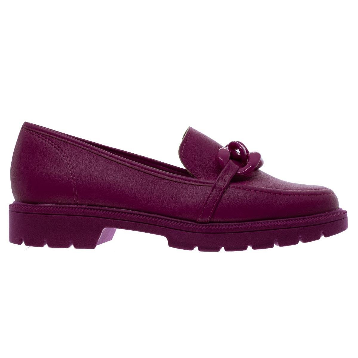 Mocassim Feminino Loafer Tratorado Beira Rio 4283.105 Magenta