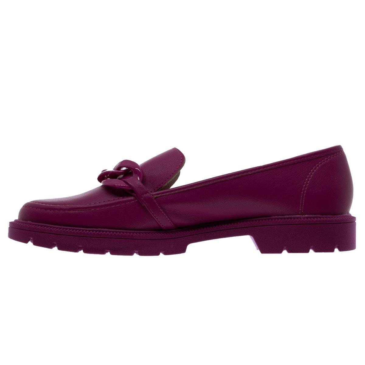 Mocassim Feminino Loafer Tratorado Beira Rio 4283.105 Magenta Rosa 2