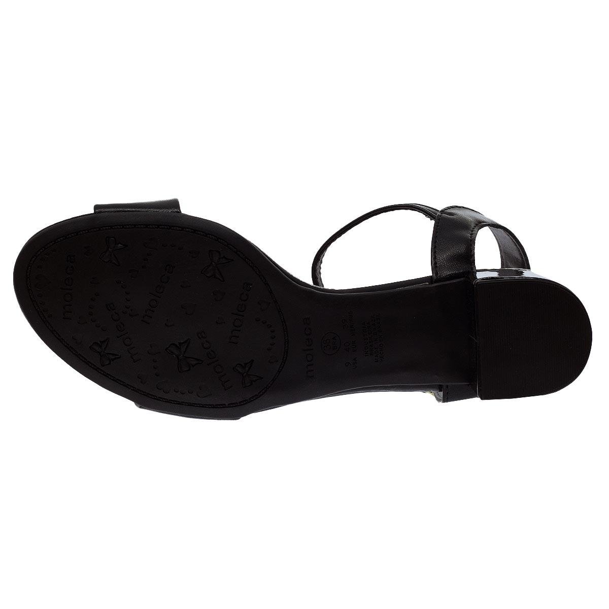 Sandália Feminino Moleca 5259.805 Preto Preto 4