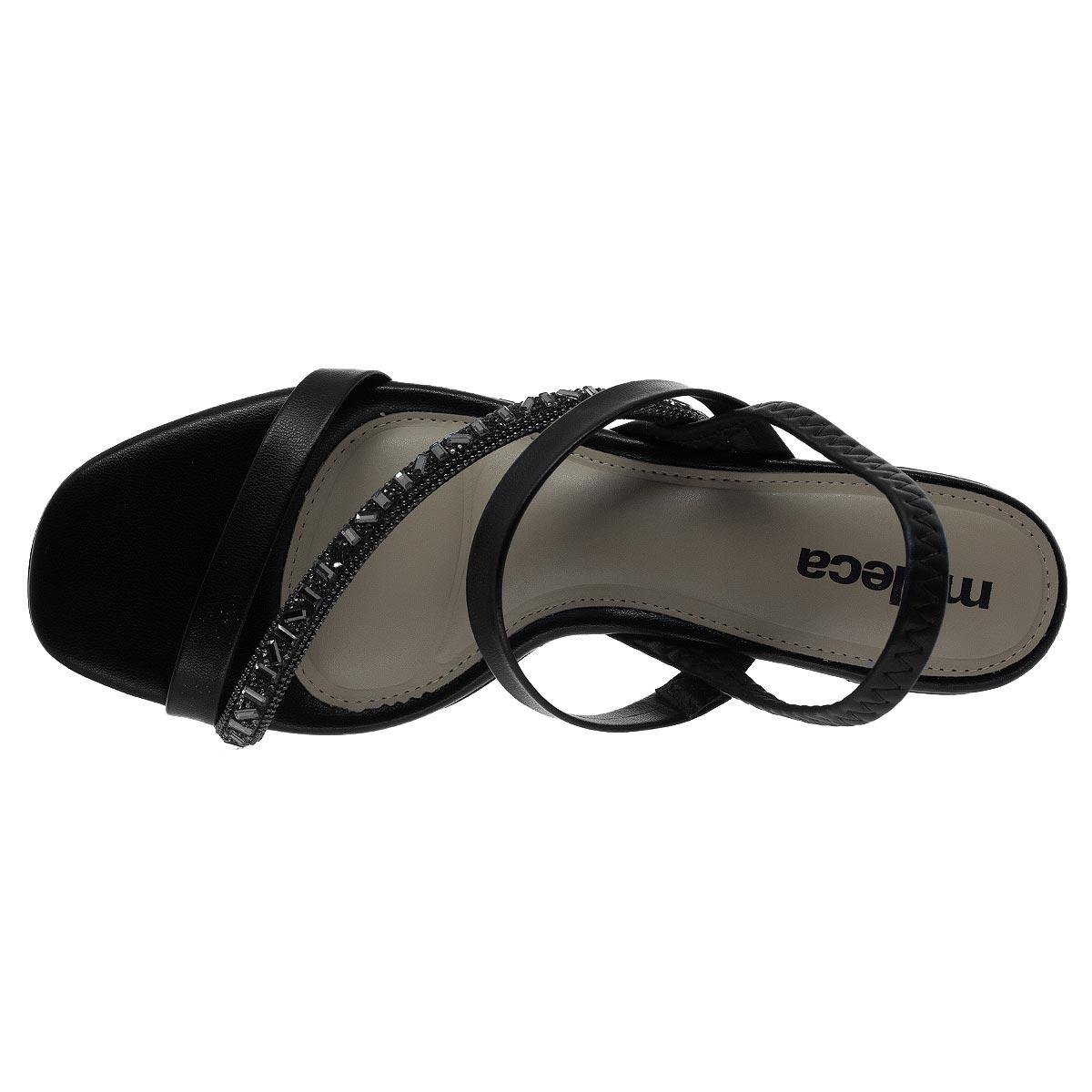 Sandália Salto Médio Feminino Moleca 5496.102 Preto Preto 3
