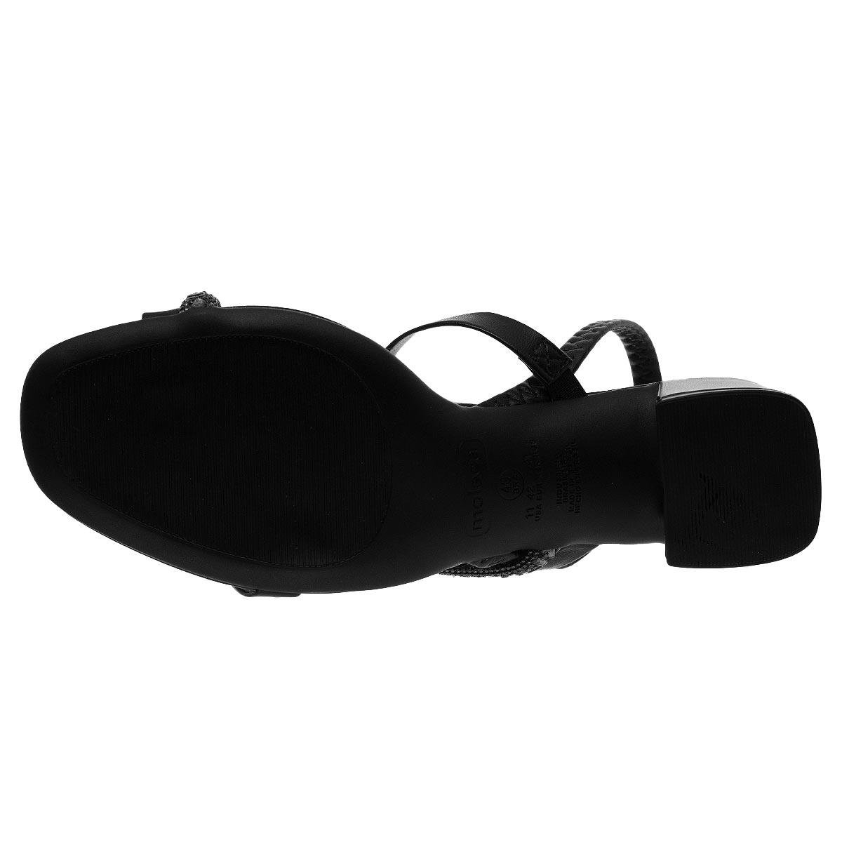 Sandália Salto Médio Feminino Moleca 5496.102 Preto Preto 4