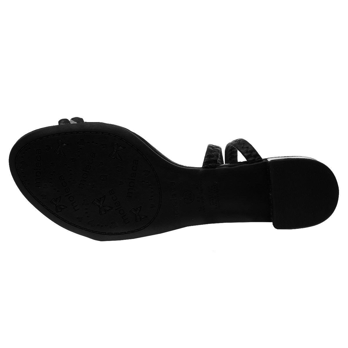 Sandália Salto Baixo Feminino Moleca 5259.865 Preto Preto 4