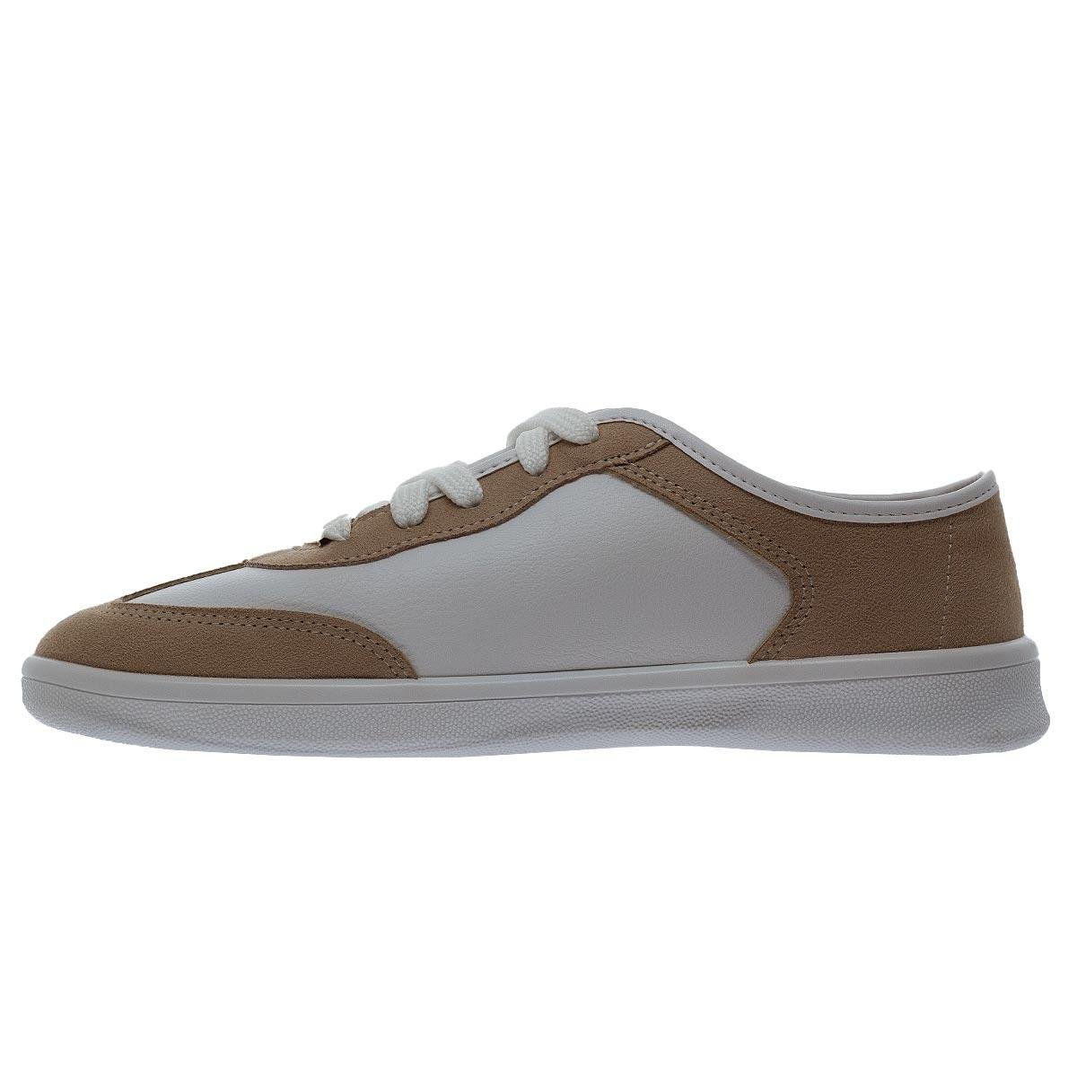 Tênis Casual Feminino Moleca 5797.102 Branco Branco/Bege 2