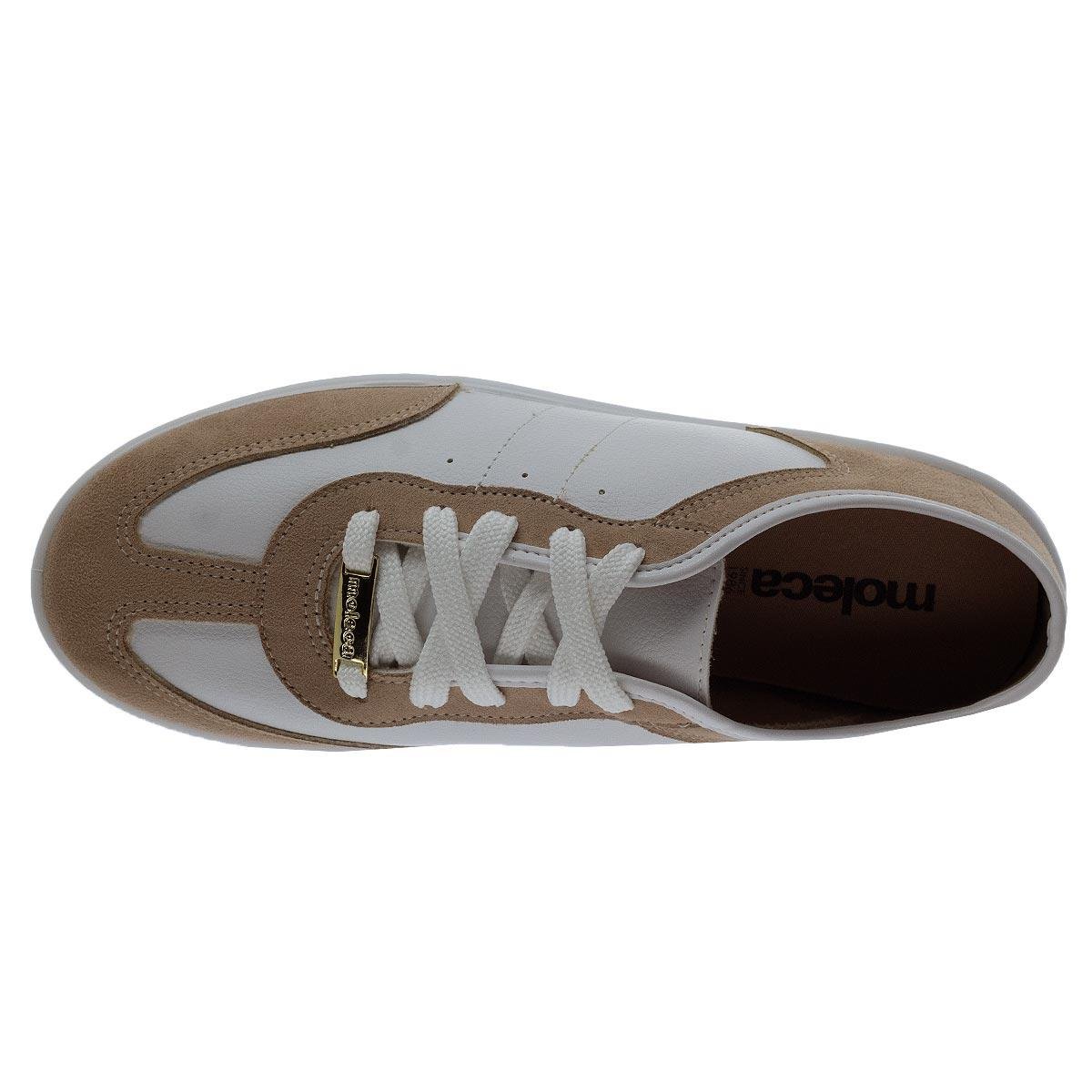 Tênis Casual Feminino Moleca 5797.102 Branco Branco/Bege 3