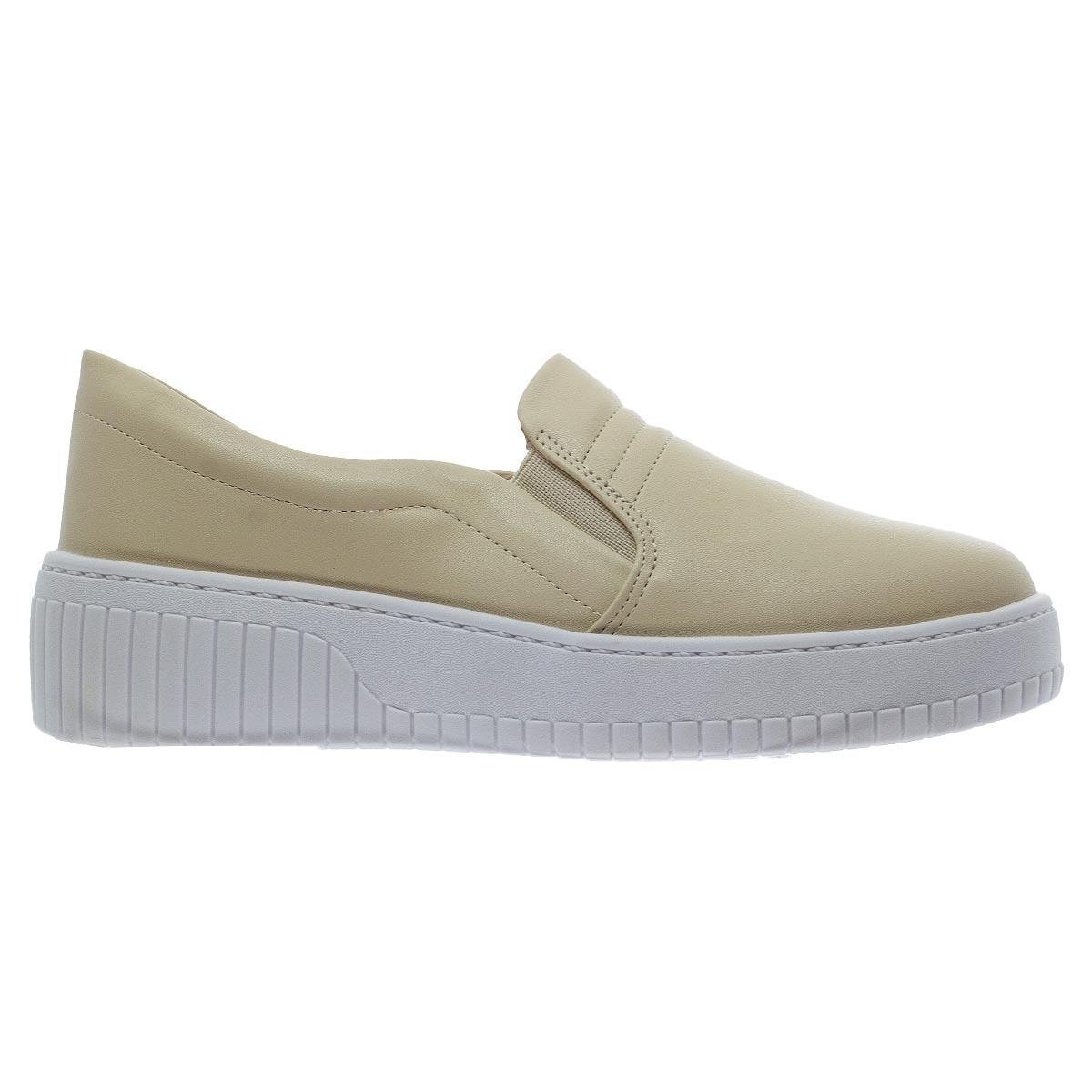 Tênis Casual Slip On Feminino Beira Rio 4316.101 Creme