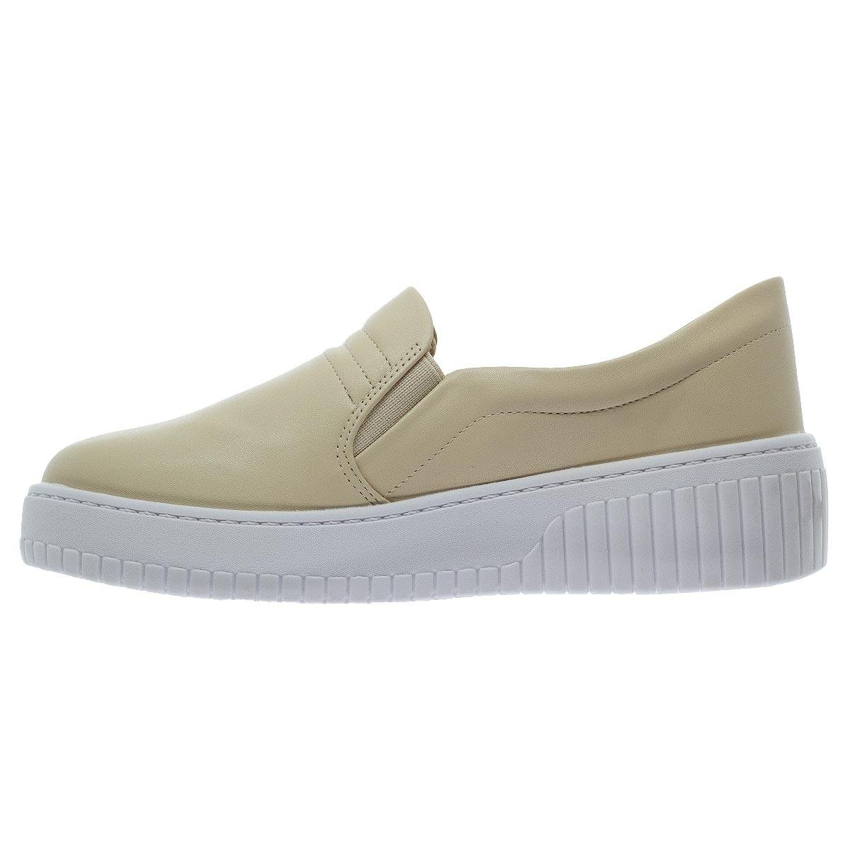 Tênis Casual Slip On Feminino Beira Rio 4316.101 Creme Creme 2