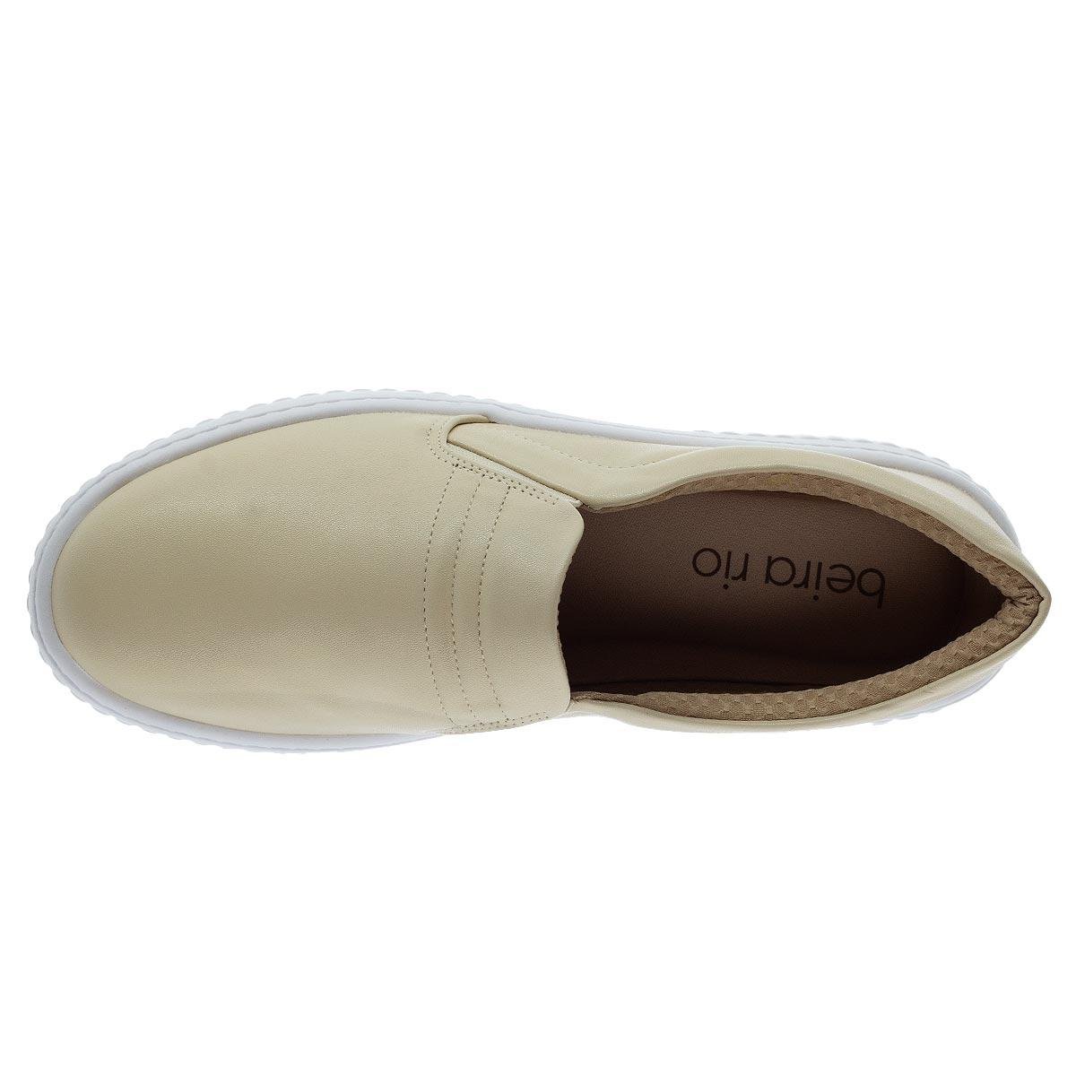Tênis Casual Slip On Feminino Beira Rio 4316.101 Creme Creme 3