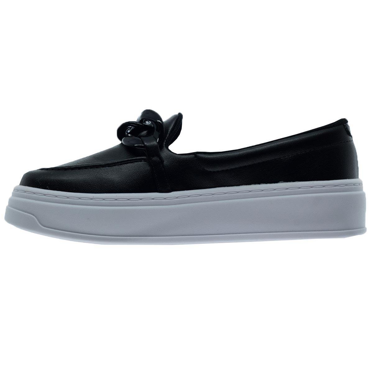 Tênis Casual Slip On Feminino Beira Rio 4305.101 Preto Preto 2