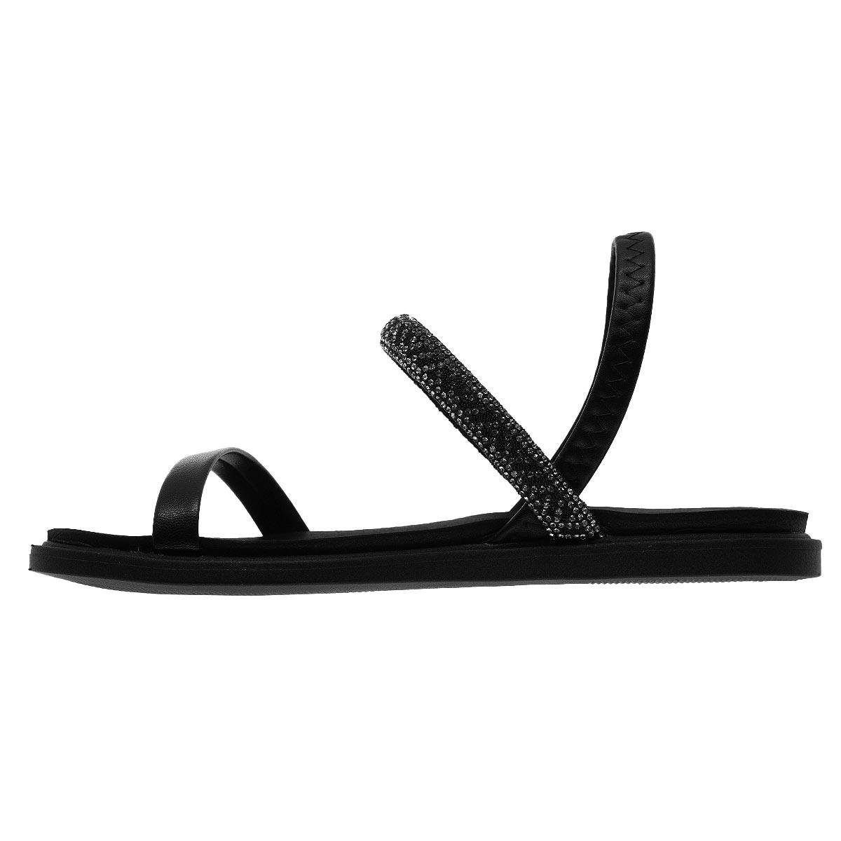 Sandália Rasteira Feminina Moleca 5443.231 Preto Preto 2