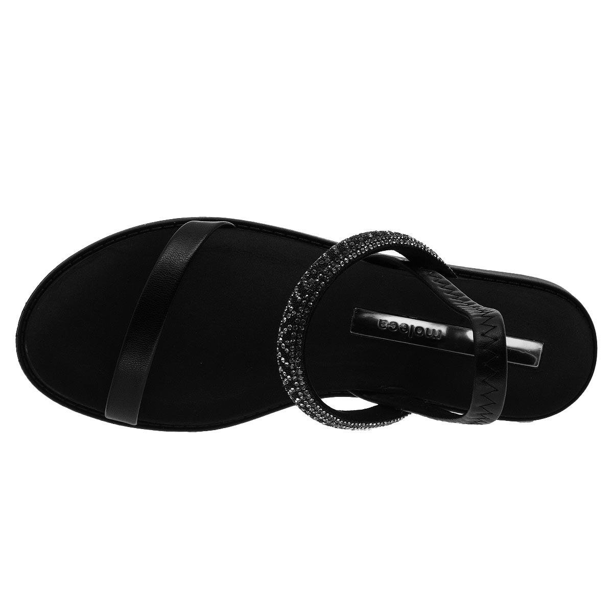 Sandália Rasteira Feminina Moleca 5443.231 Preto Preto 3