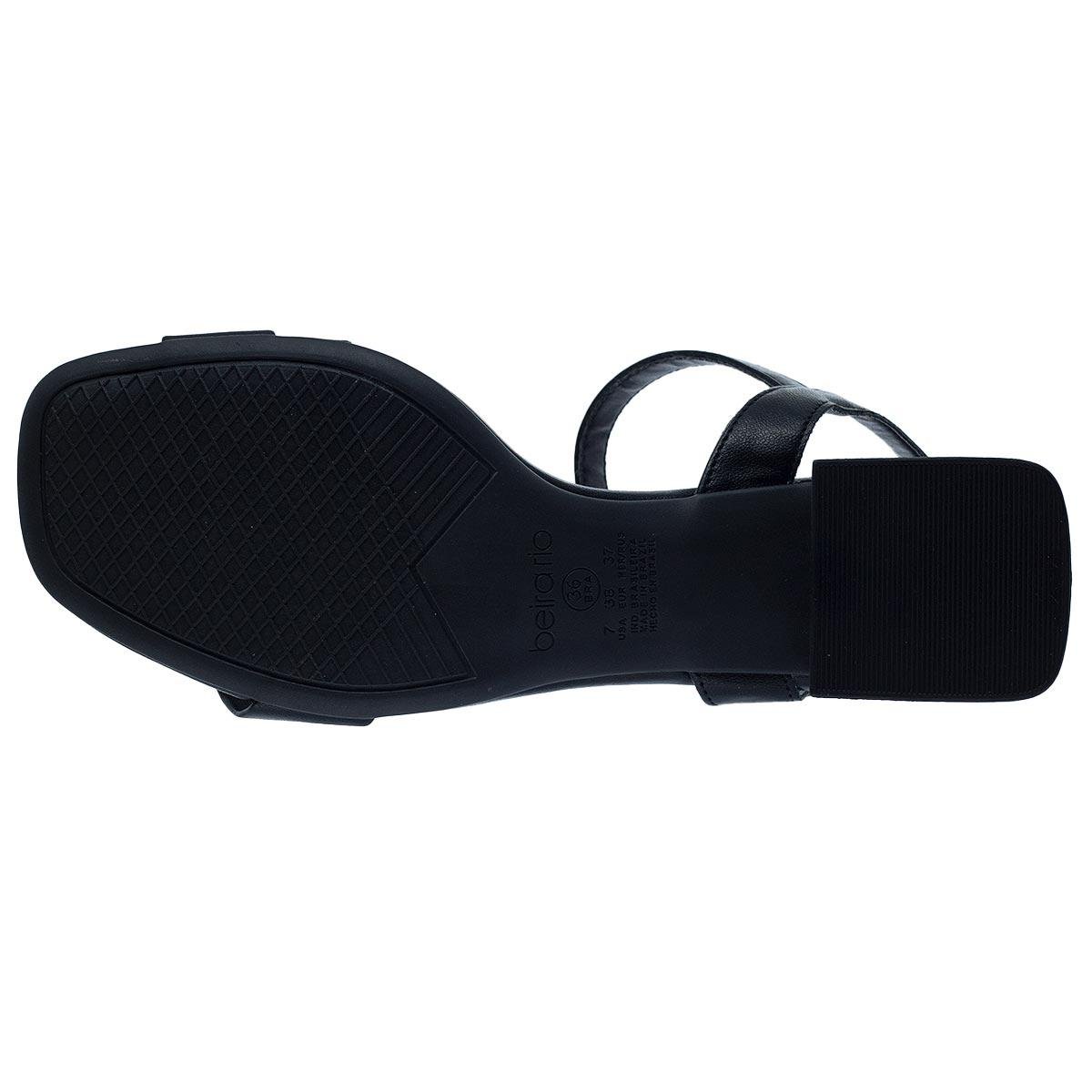 Sandália Salto Baixo Feminino Beira Rio 8423.203 Preto Preto 4