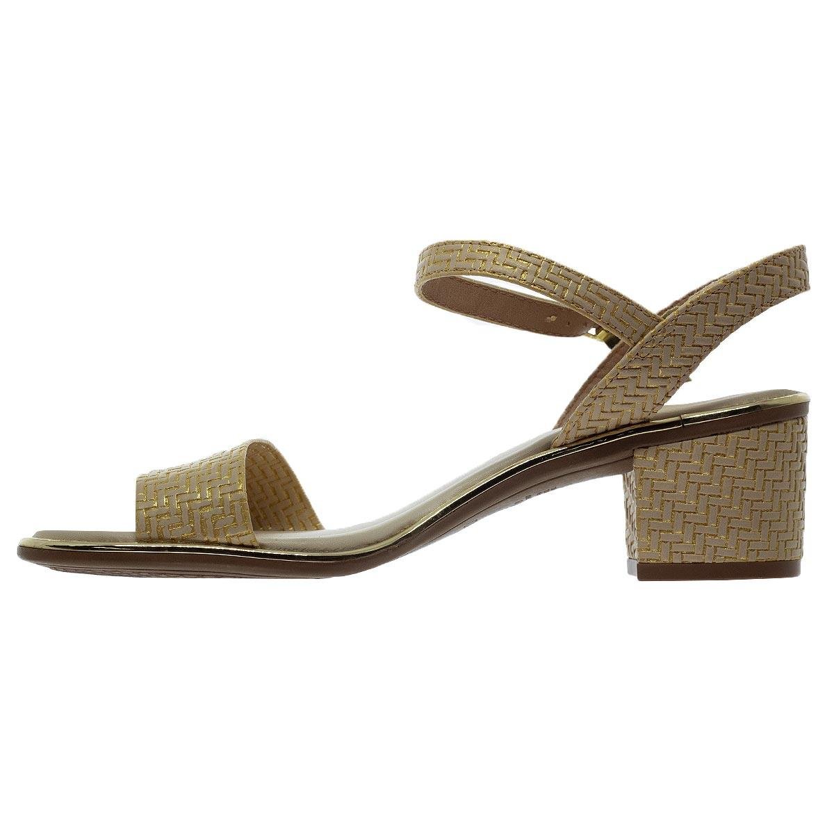 Sandália Salto Baixo Feminina Beira Rio 8379.203 Creme Creme 2
