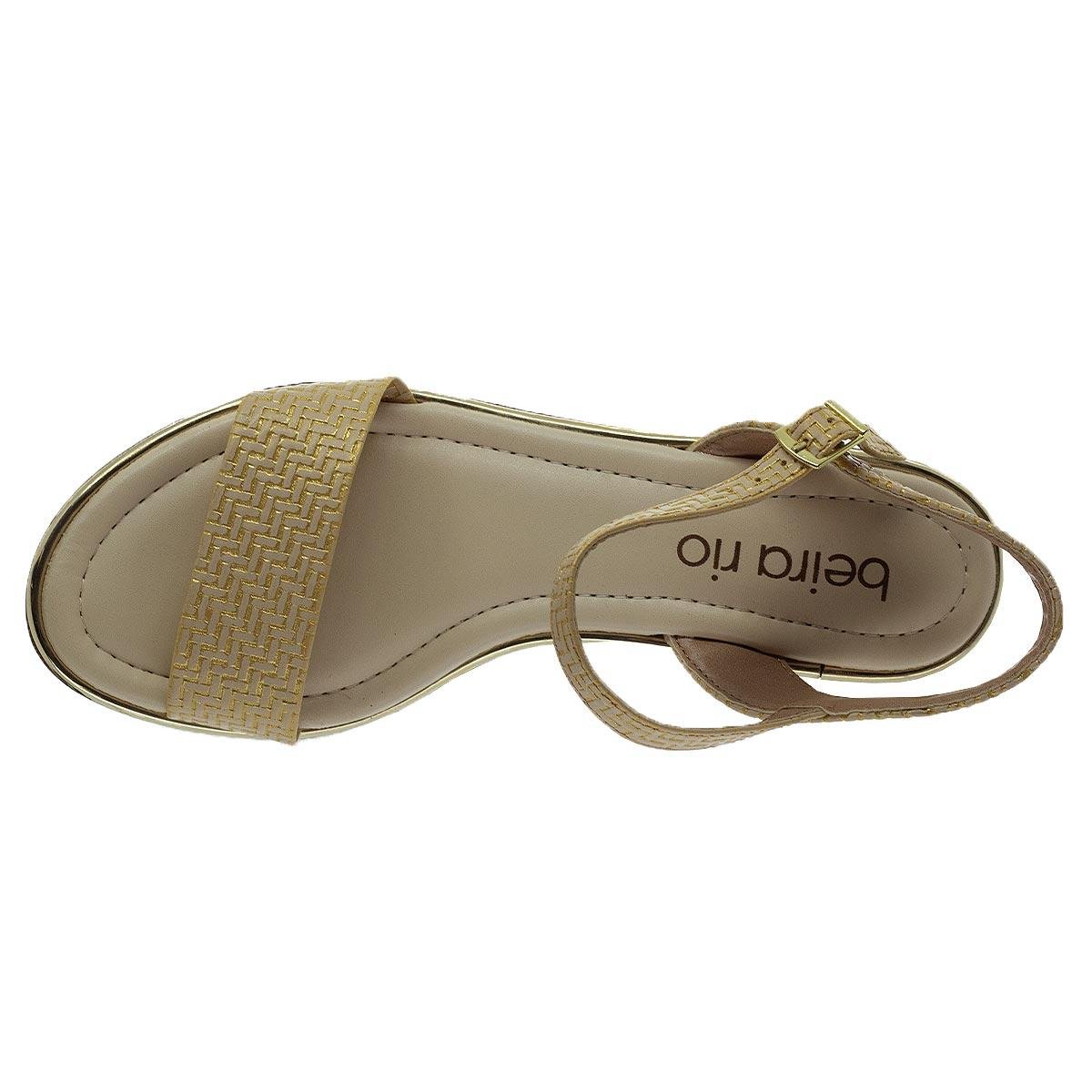 Sandália Salto Baixo Feminina Beira Rio 8379.203 Creme Creme 3