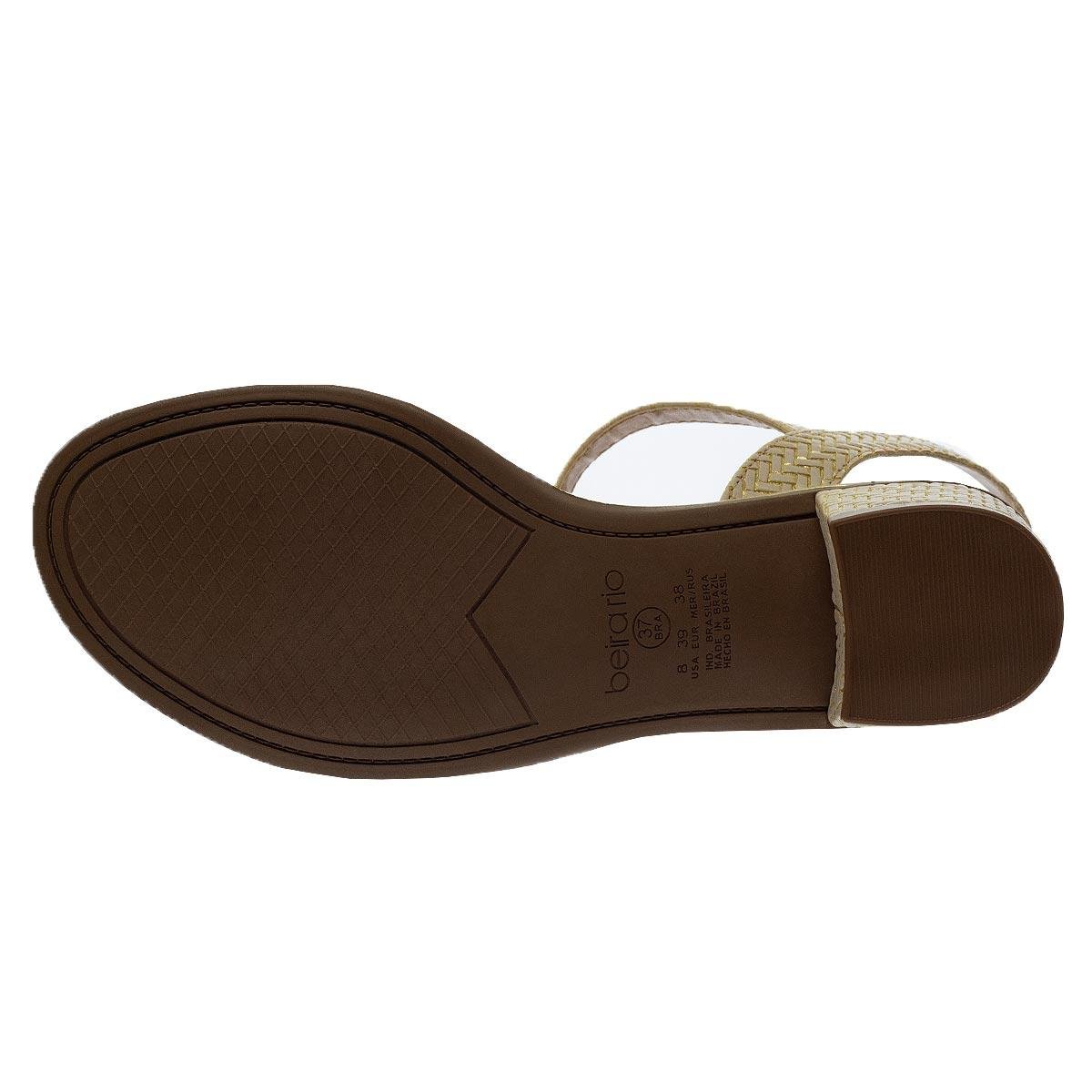 Sandália Salto Baixo Feminina Beira Rio 8379.203 Creme Creme 4