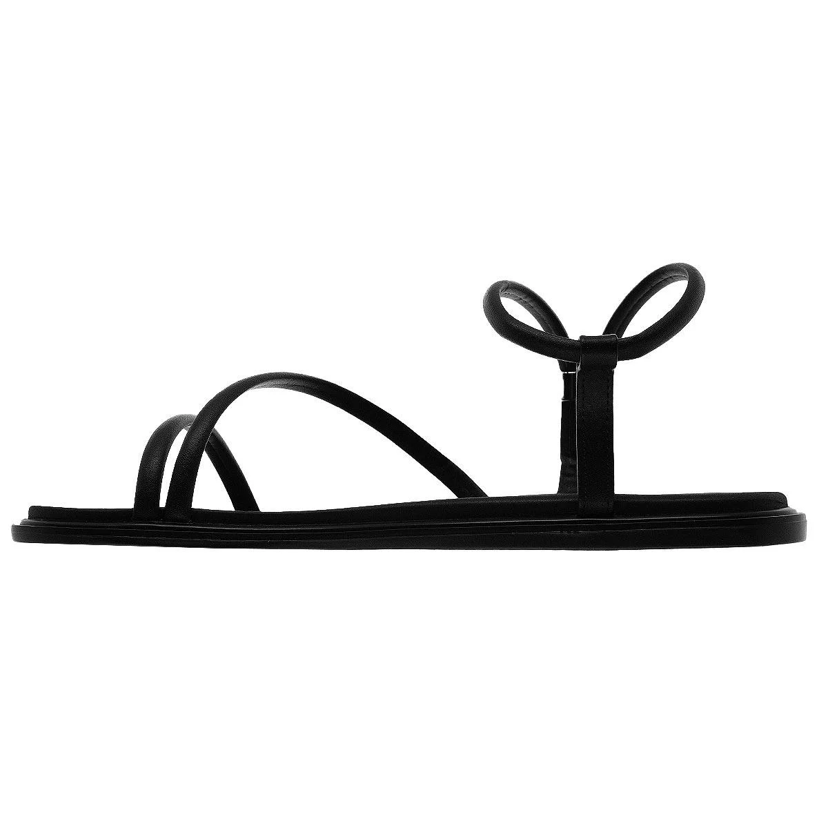 Sandália Rasteira Feminina Moleca 5450.235 Preto Preto 2