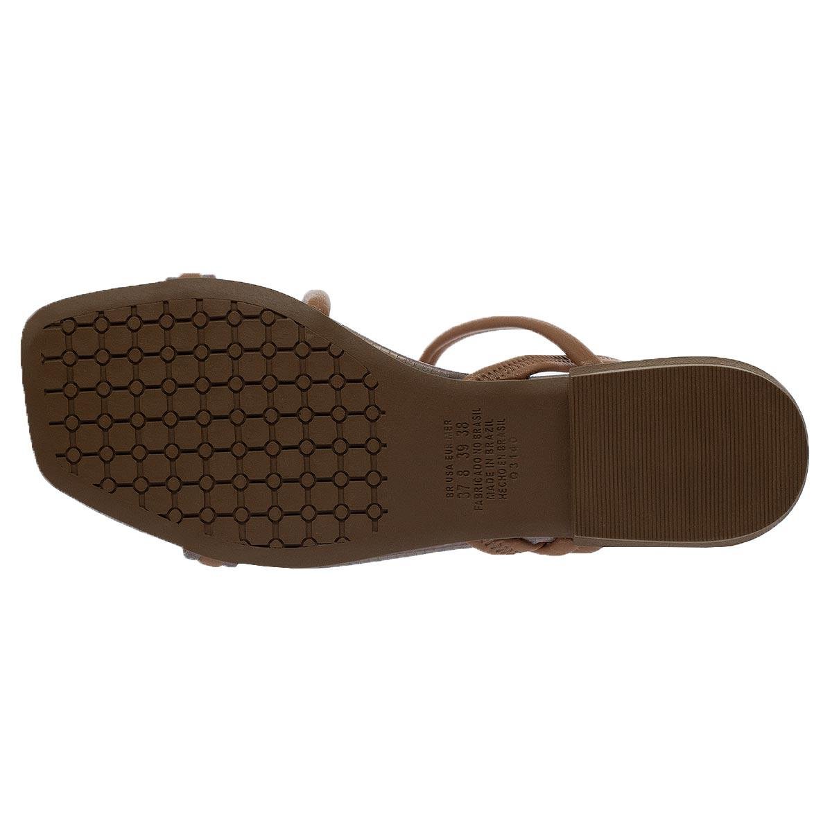 Sandália Rasteira Feminino Mississipi MB043 Bege Marrom 4