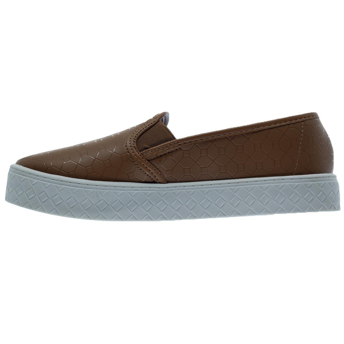 Tênis Casual Slip On Feminino Moleca 5712.304 Bege Bege 2