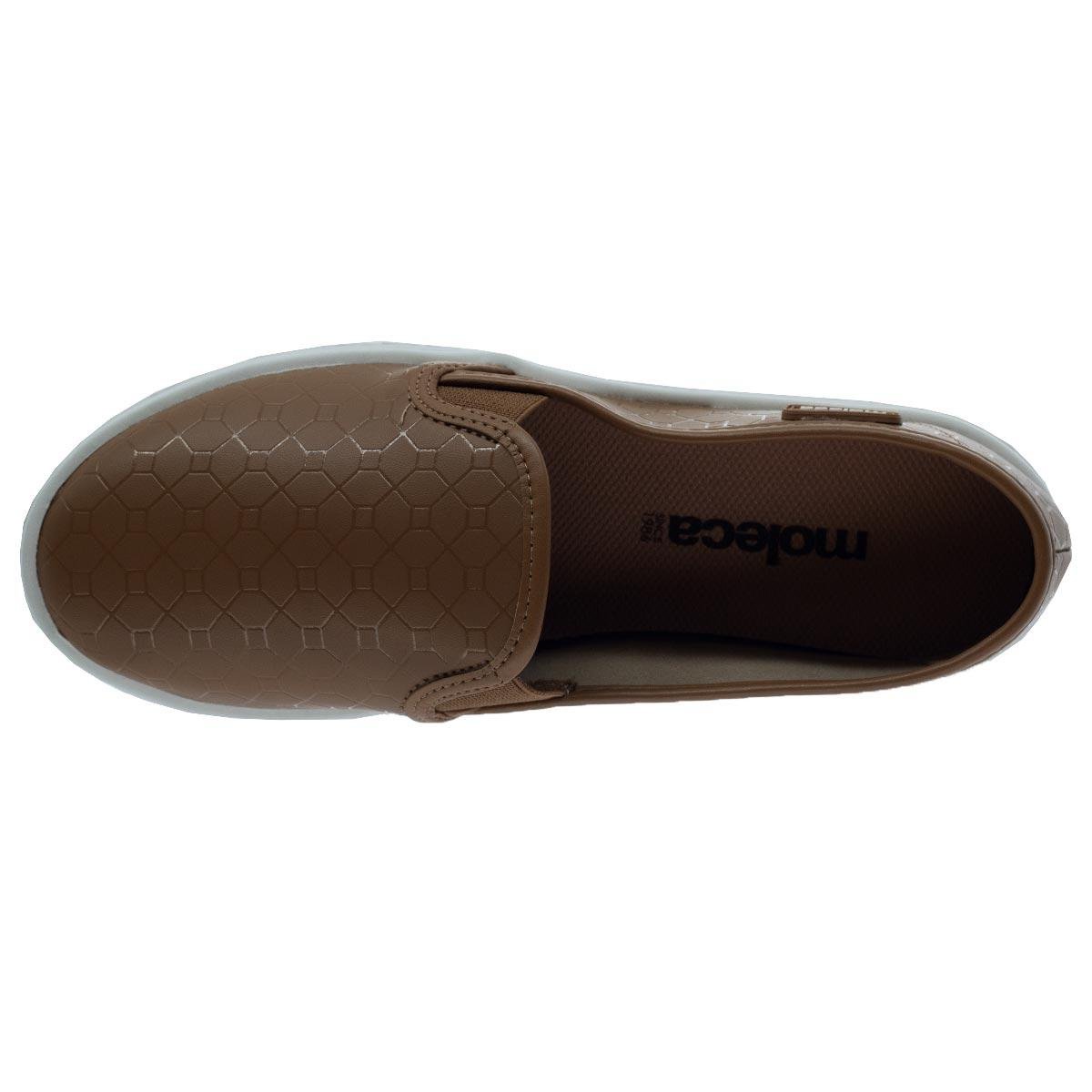 Tênis Casual Slip On Feminino Moleca 5712.304 Bege Bege 3