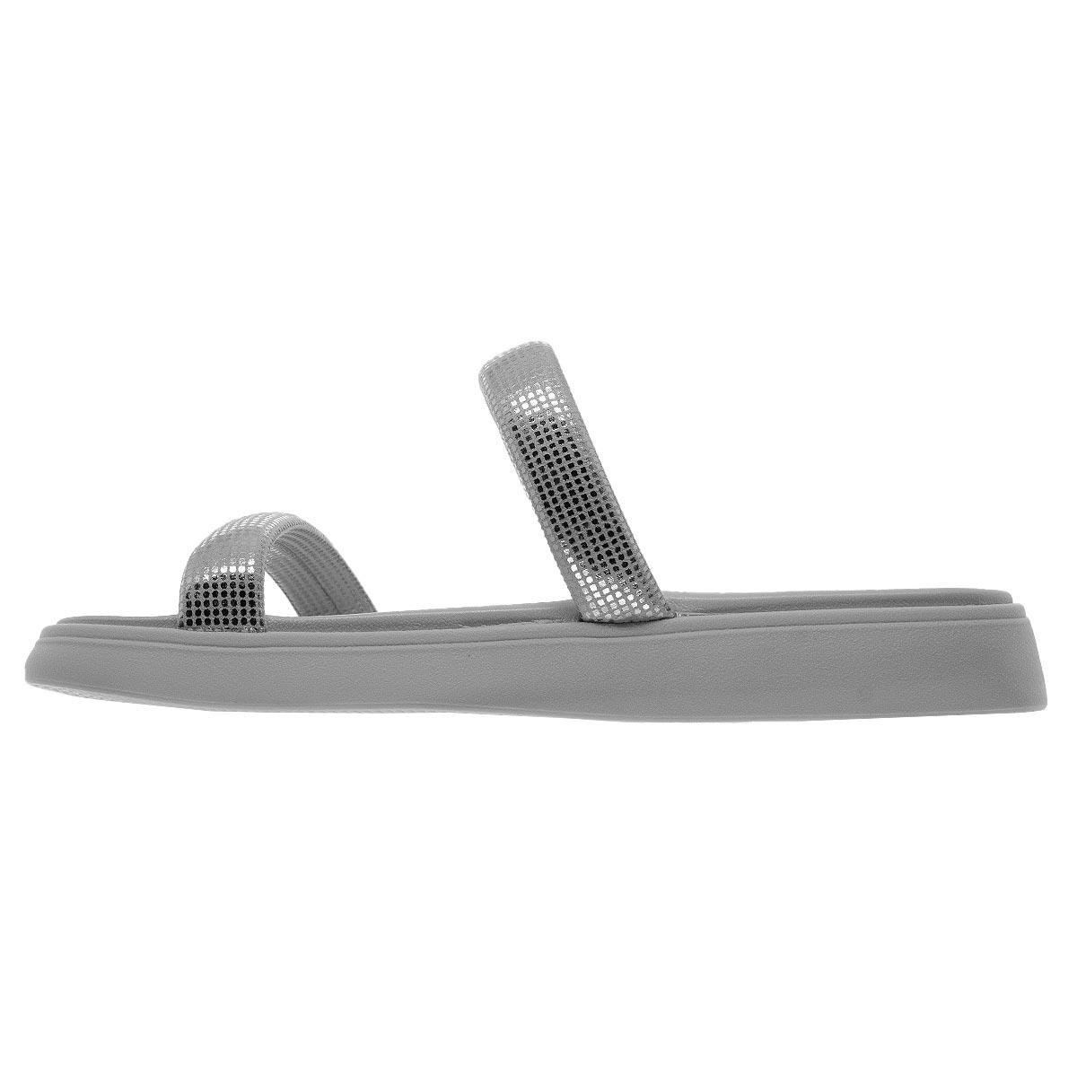 Tamanco Papete Feminina Moleca 5507.101 Offwhite Branco/Prata 2