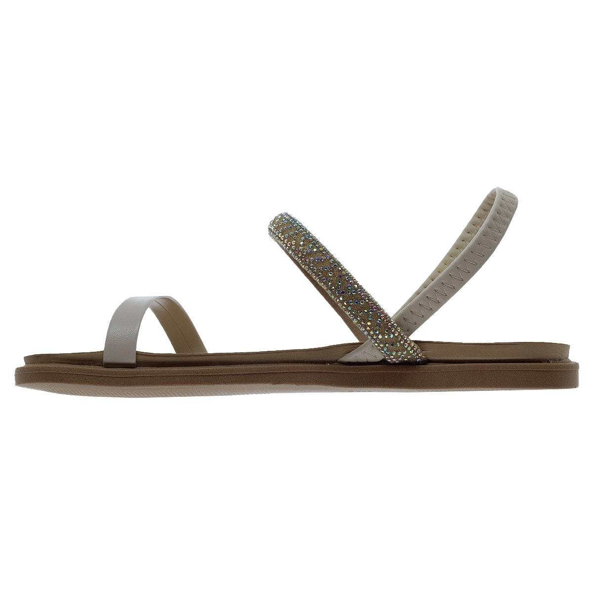 Sandália Rasteira Feminina Moleca 5443.231 Offwhite Off White 2