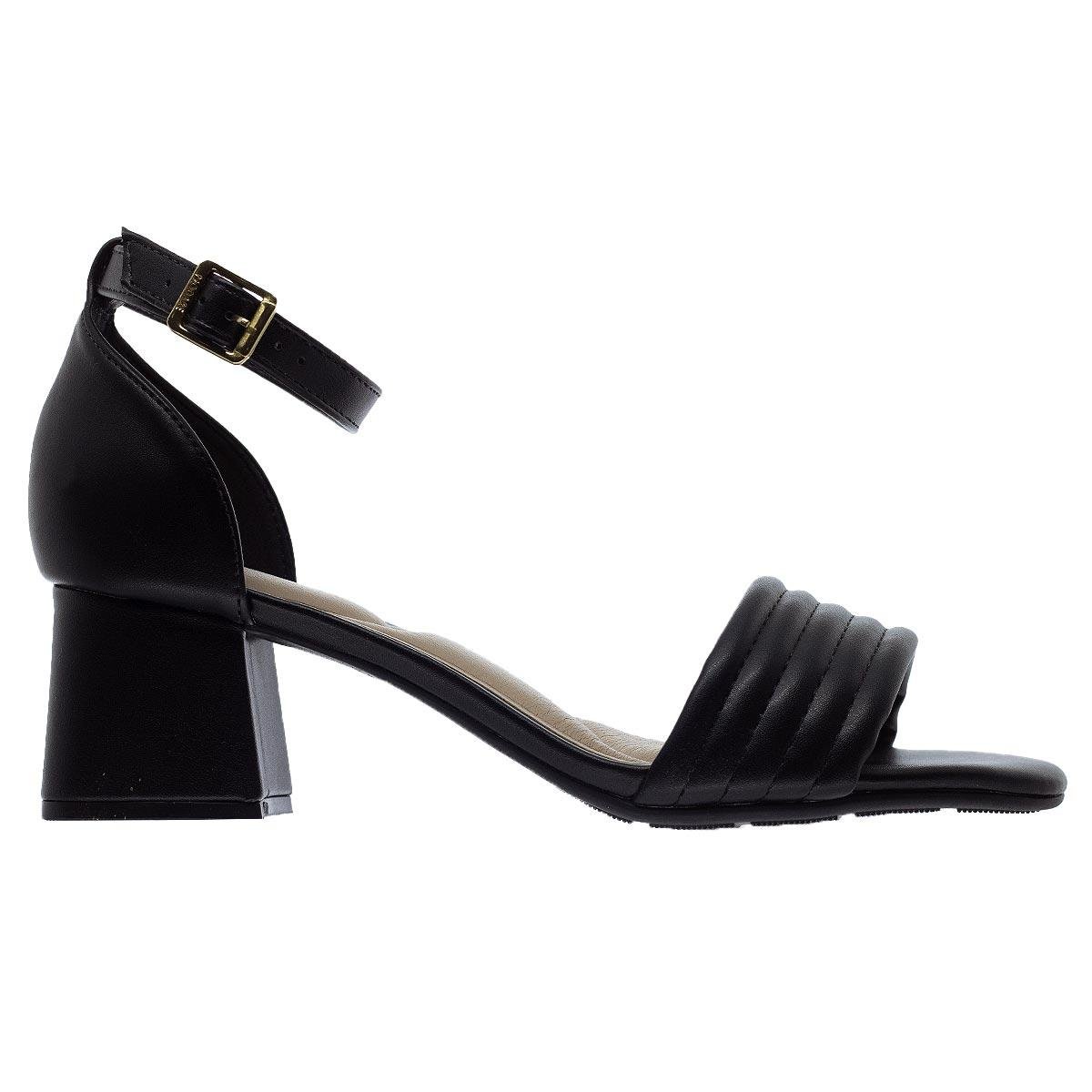 Sandália Salto Médio Feminina Moleca 7172.109 Preto Preto 1