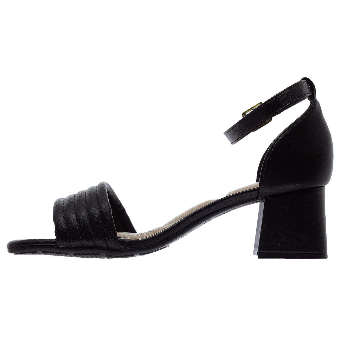 Sandália Salto Médio Feminina Moleca 7172.109 Preto Preto 2