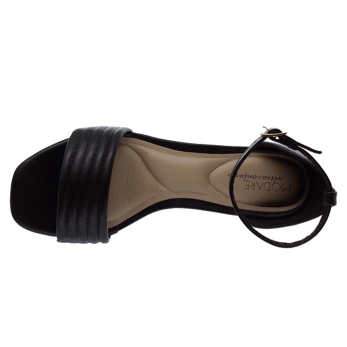 Sandália Salto Médio Feminina Moleca 7172.109 Preto Preto 3