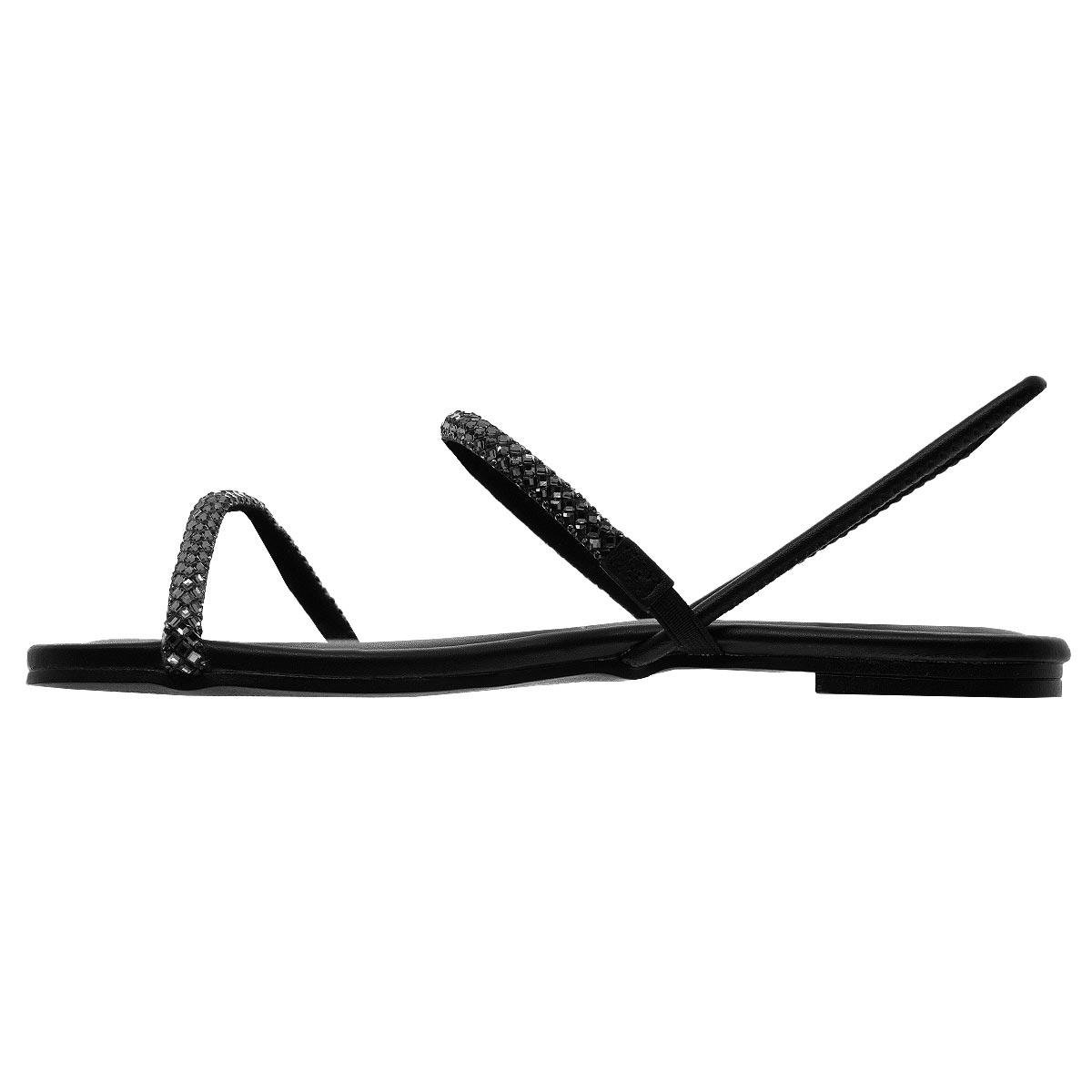 Sandália Rasteira Feminino Vizzano 6235.1197 Preto Preto 2