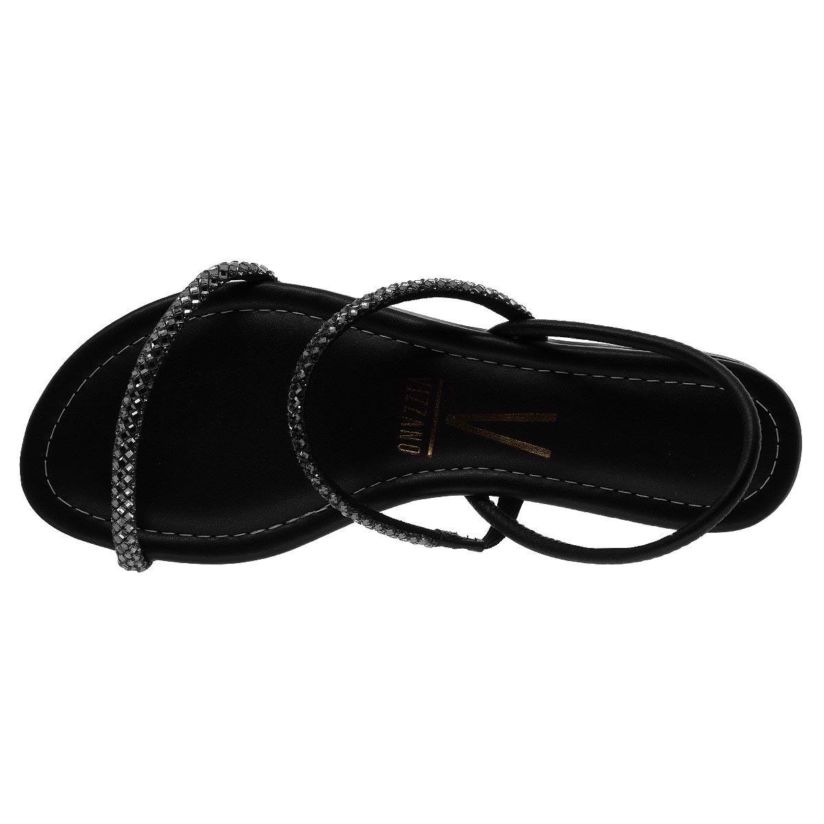 Sandália Rasteira Feminino Vizzano 6235.1197 Preto Preto 3