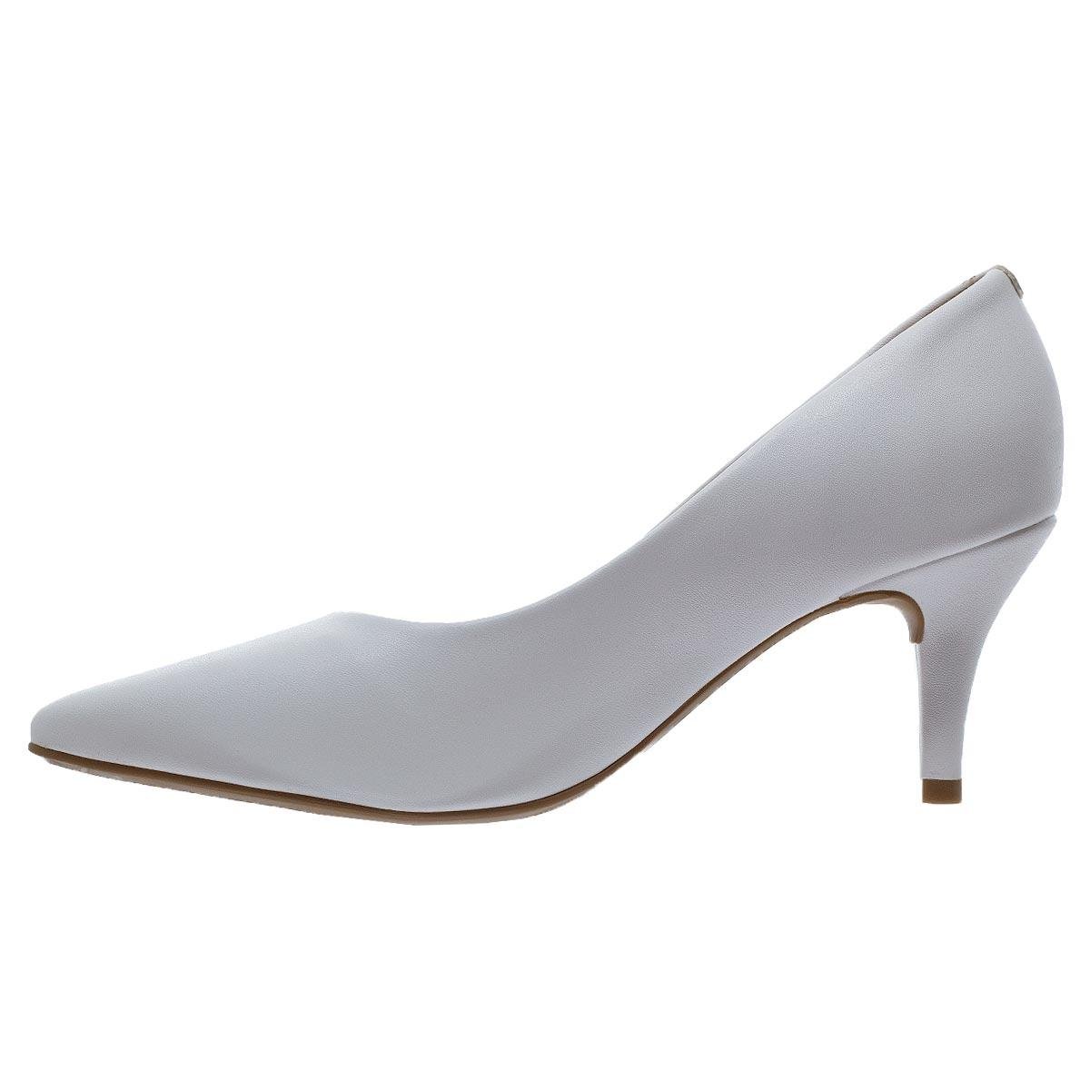 Scarpin Salto Fino Feminina Vizzano 1185.702 Branco Branco 2
