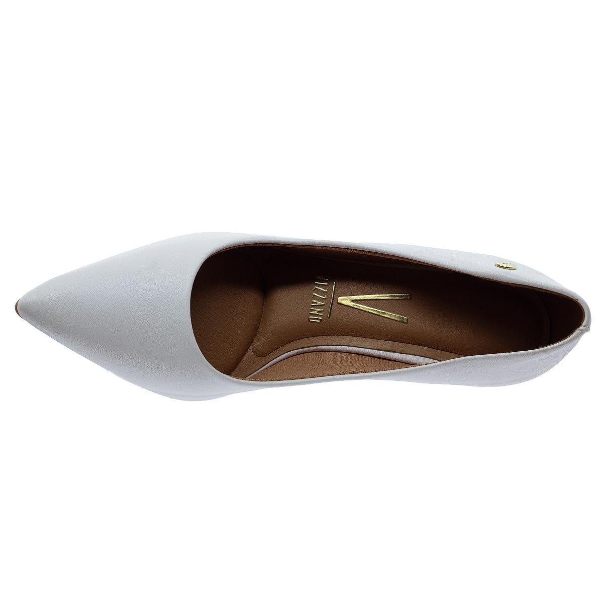 Scarpin Salto Fino Feminina Vizzano 1185.702 Branco Branco 3