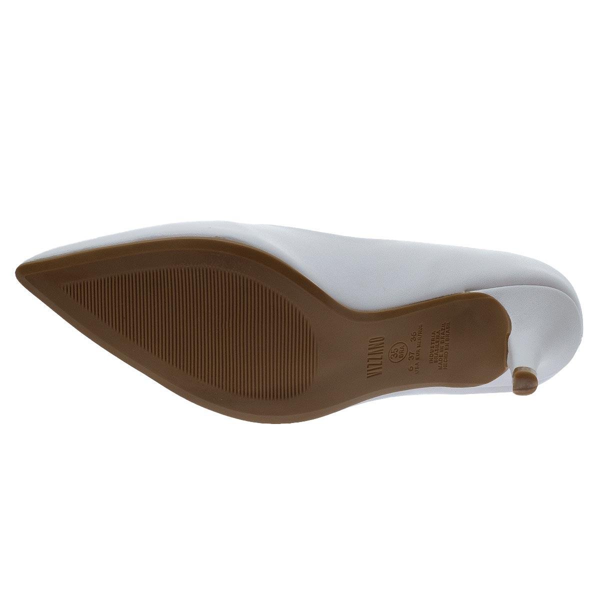 Scarpin Salto Fino Feminina Vizzano 1185.702 Branco Branco 4