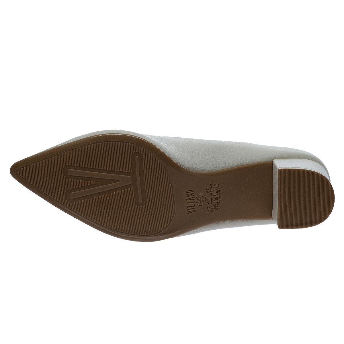 Sapato Scarpin Salto Médio Feminino Vizzano 1290.500 Offwhite Off White 4