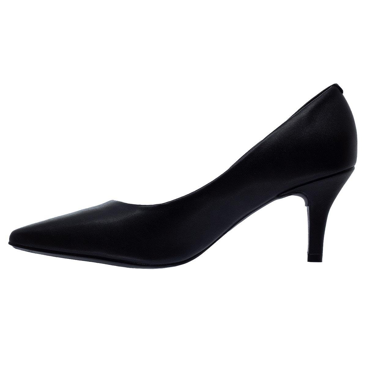 Scarpin Salto Médio Feminino Vizzano 1185.702 Preto Preto 2